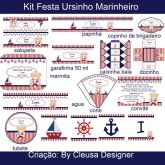 Kit festa ursinho marinheiro